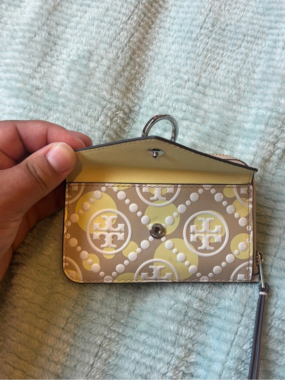 T Monogram Leather Card Case